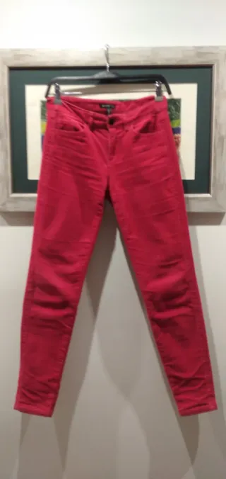 Pantalones pana mujer vaqueros rojos
