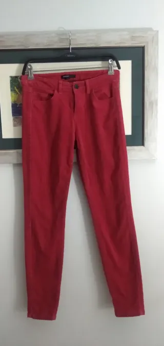 Pantalones pana mujer vaqueros rojos