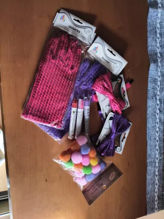 Pack Accesorios Disfraz Payaso Guantes Lentejuelas