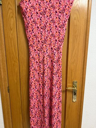 Vestido fiesta verano rosa estampado