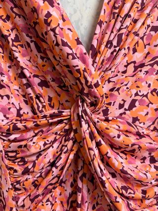 Vestido fiesta verano rosa estampado