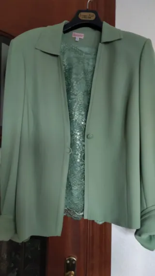 Conjunto 2 piezas fiesta verde lentejuelas