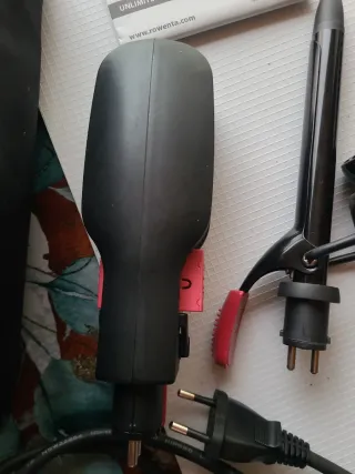 Plancha y rizador  de pelo Rowenta negra