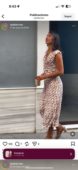 Vestido evento verano beige y café