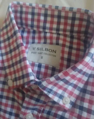 Camisa Silbon cuadros azul y rojo. 100% algodón.
