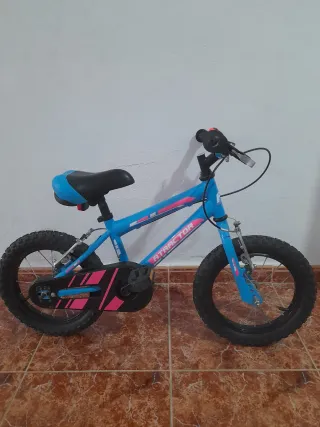 Bicicleta infantil azul y rosa