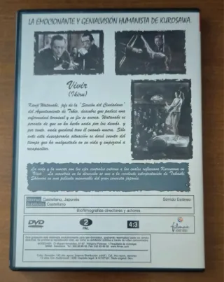 DVD Vivir de Akira Kurosawa (1952)