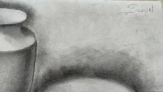 Bodegón al carboncillo antiguo