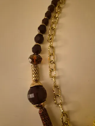 Collana vintage marrone e oro