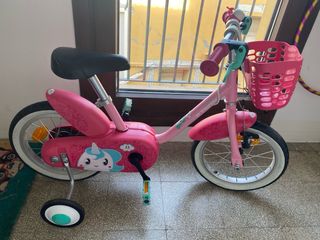 Bici infantil Decathlon Unicornio Rosa