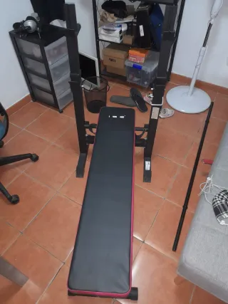 Banco de pesas y barra 150 cm