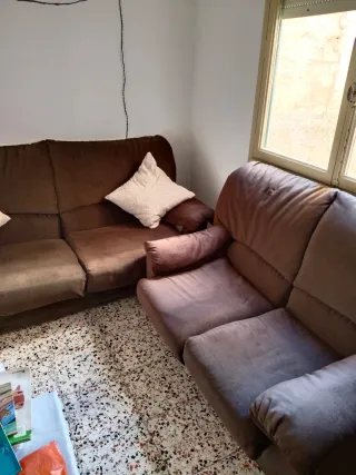 Dos sofás tela terciopelo