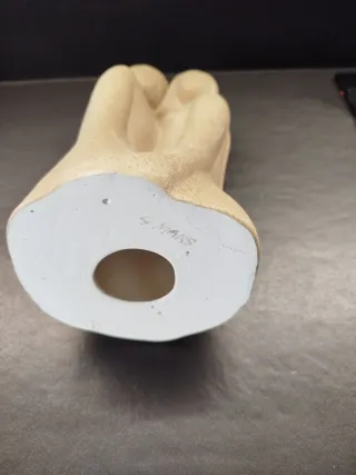 Escultura pareja piedra beige/gris