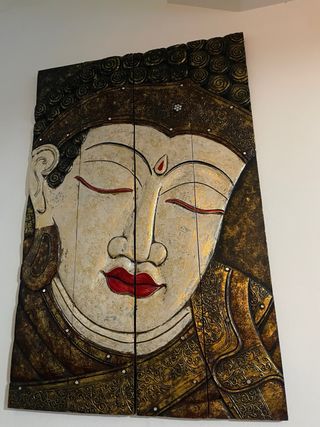 Cuadro Decorativo Buda Madera Dorado