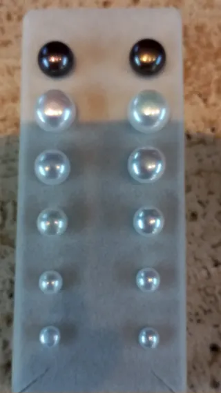 Pendientes Plata Ley Perlas Río grandes