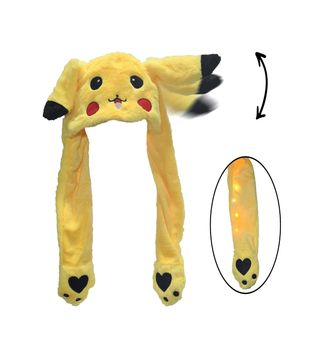 Gorro Pikachu Peluche con Orejas Móviles y Luces