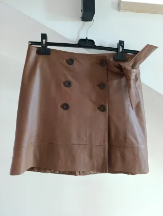 Falda mini Hoss piel beige