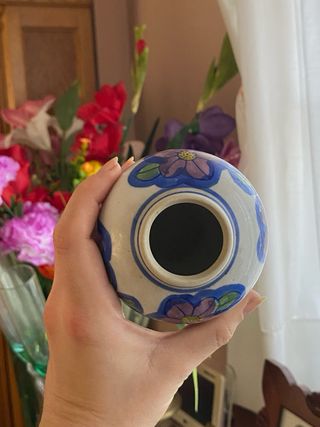 Mini jarrón Cerámica Pintado a Mano Flores