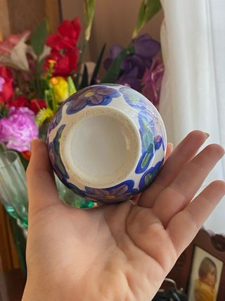 Mini jarrón Cerámica Pintado a Mano Flores