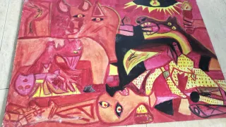 Óleo sobre cartulina antiguo