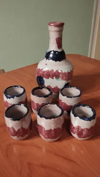 Botella y 6 vasos de Cuba