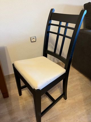 Conjunto 4 Sillas Comedor Estructura Negra