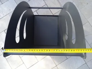 Carrello portalegna in ferro battuto