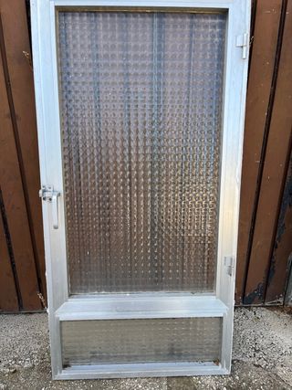 Ventana aluminio y cristal texturizado 140x70 cm