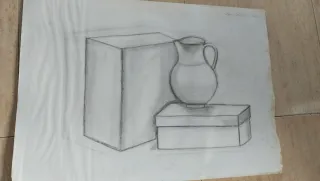 Bodegón antiguo a lápiz