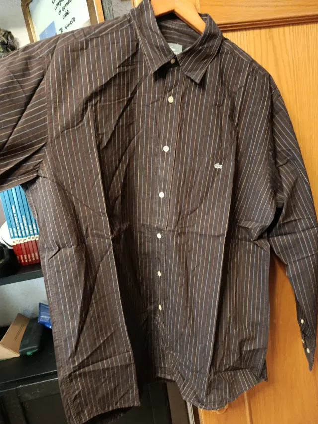 Camisa Lacoste Rayas Marrón Multicolor