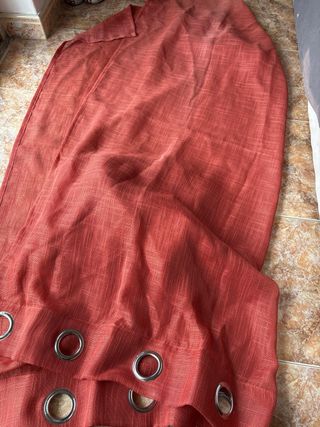 2 Cortinas cor de Tijolo 138x142