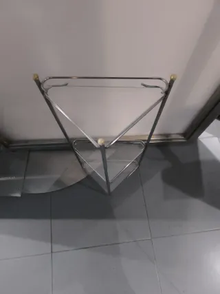 Estantería de esquina cristal y metal