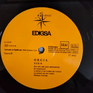 LP 1974 ORGIA Sisa PSYCHEDELIC ROCK FOLK Vinilo