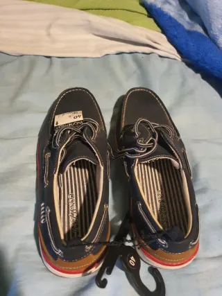 Zapatos náuticos INEXTENSO azul/rojo talla 40