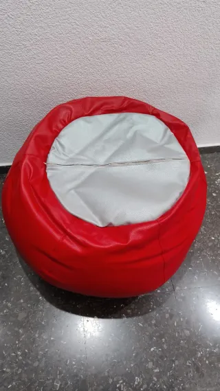 Puff pera rojo polipiel