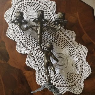 Candelabro 3 bracci angelo vintage.