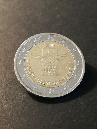 🇧🇪 2 Euro Commemor. Belgio 2008 Diritti Umani