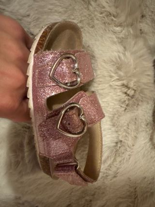 Sandalias niña glitter rosa T22