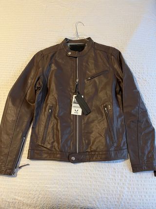 Chaqueta de Piel Hombre Marrón.