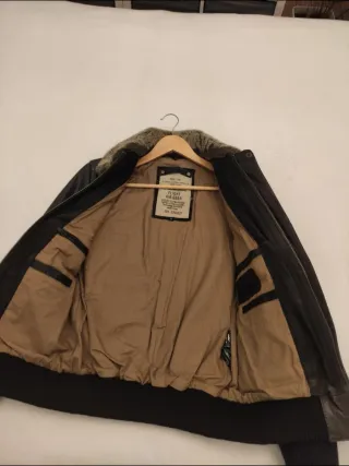 Cazadora Cuero Aviador Celio Marrón