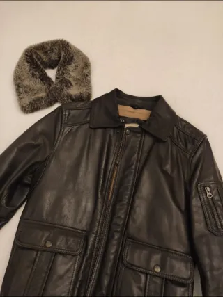 Cazadora Cuero Aviador Celio Marrón