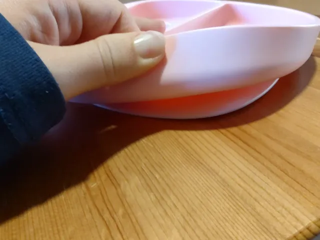 Piatto svezzamento in silicone rosa