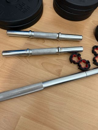 Pesas y barras para gimnasio