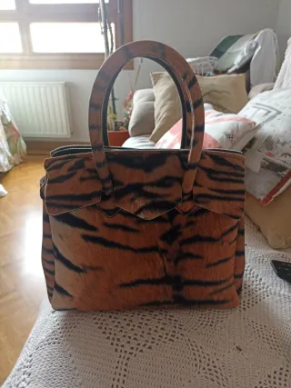 Bolso poliéster estampado tigre