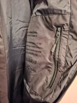 Abrigo Largo Plumas Pull&Bear Negro Talla L