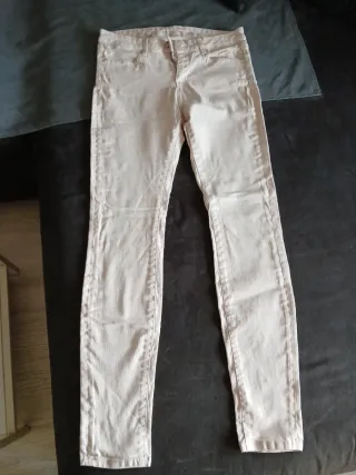 Pantalones pitillo mujer rosa palo