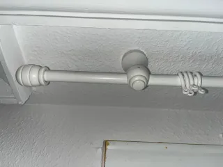 Barra Cortina Madera Blanca 143cm