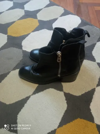 Botines negros de piel invierno