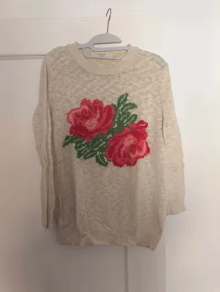 Jersey ZARA flores rojas talla M