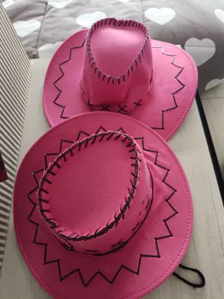 Gorro sombrero Cowboy color rosa.